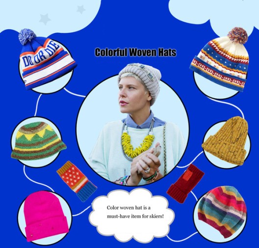 colordul woven hats