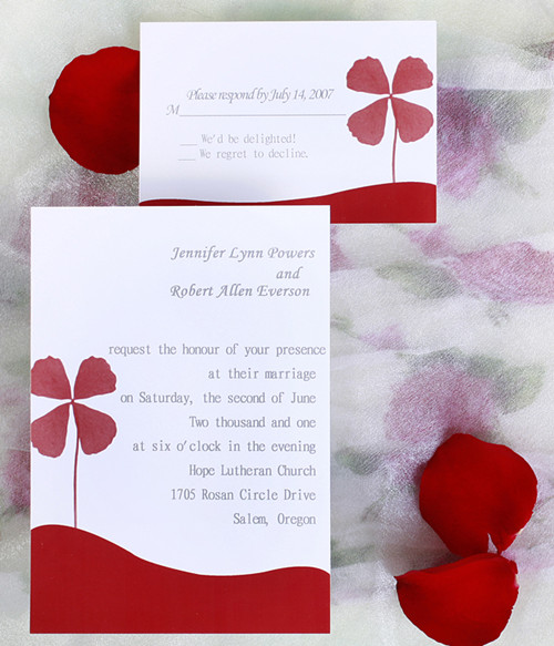four leave clover wedding invitation
